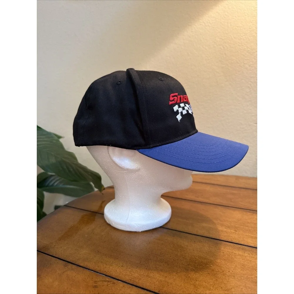 Vintage Snap-On Racing Hat Black Blue Adjustable Cap Embroidered Logo